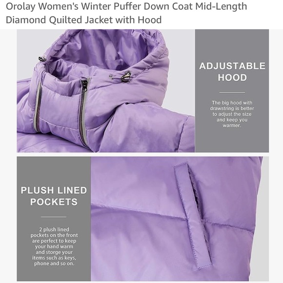 Orolay Women's Down Insulated Puffer Jacket With double front zippers size Med - Picture 12 of 12